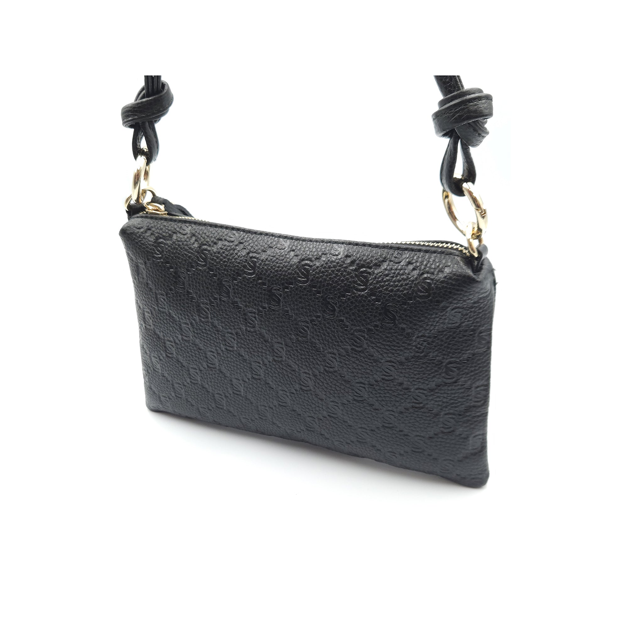 Mini Genuine Leather Pouch with Engraved “I Santi” Monogram – 2060