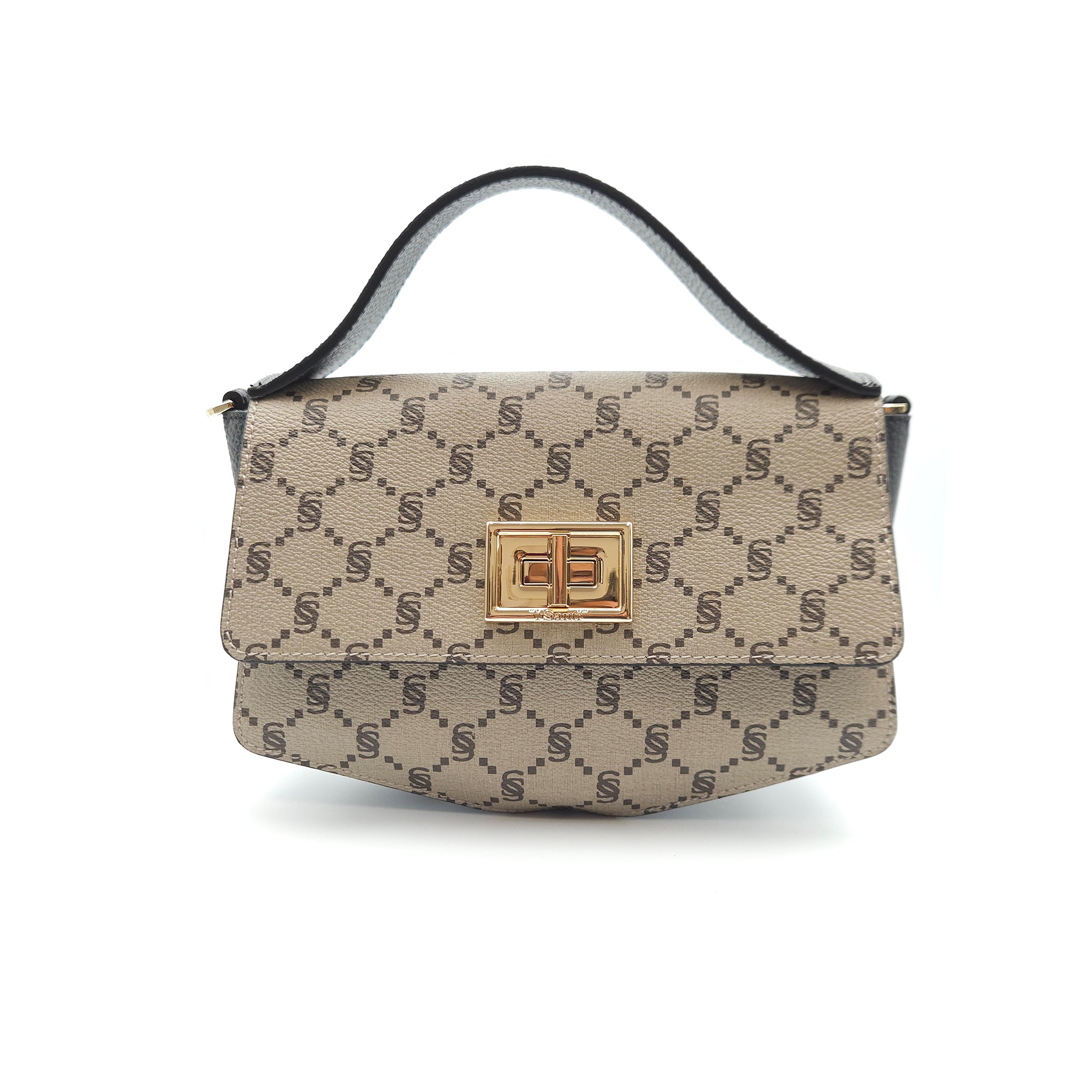 “I Santi” Top-Handle Bag with Turn-Lock Closure – 2054