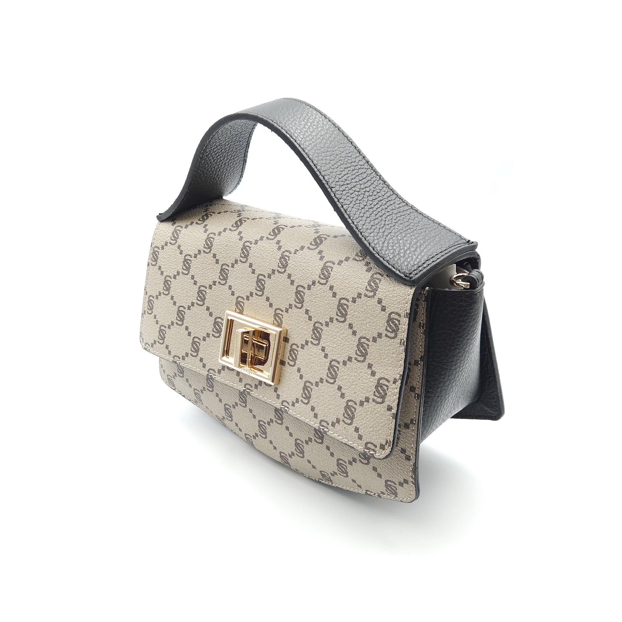 “I Santi” Top-Handle Bag with Turn-Lock Closure – 2054