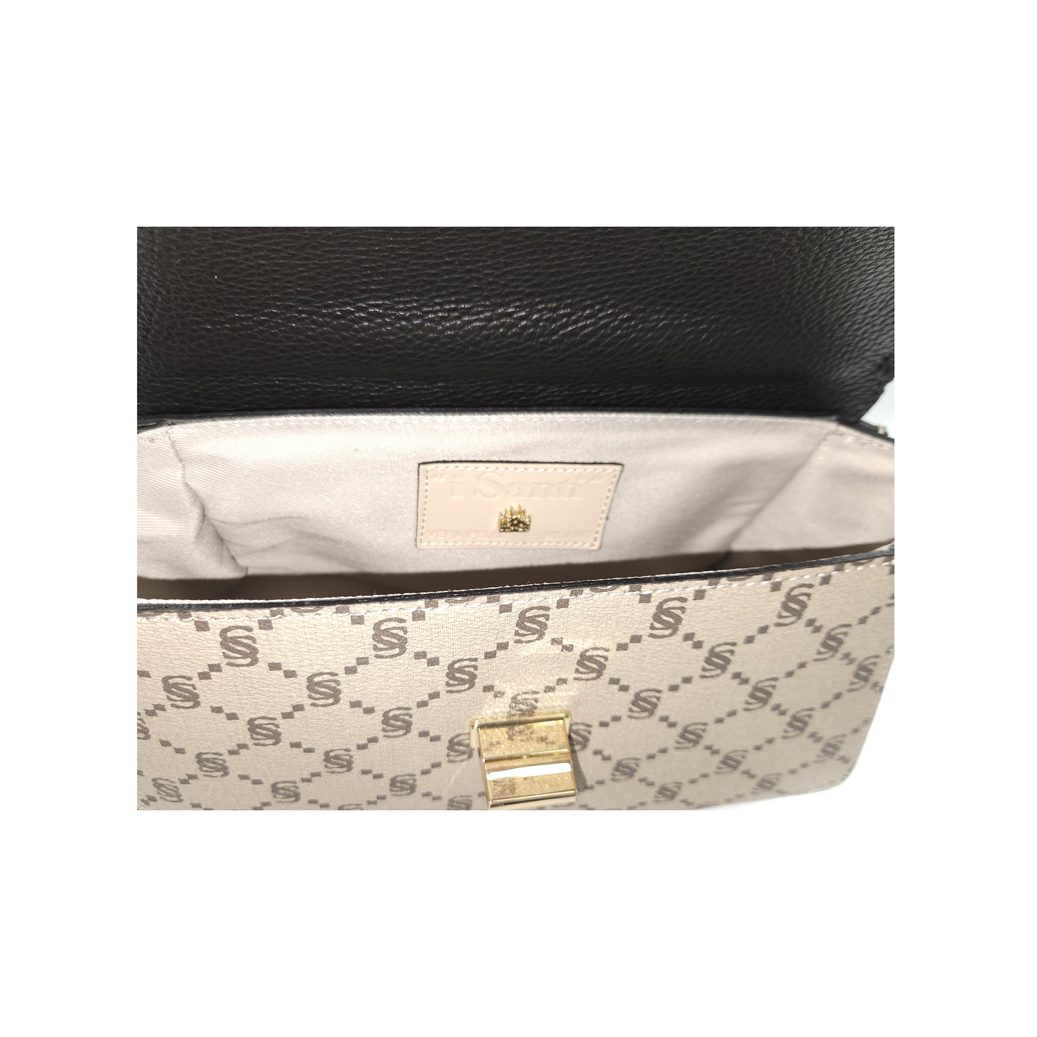“I Santi” Top-Handle Bag with Turn-Lock Closure – 2054
