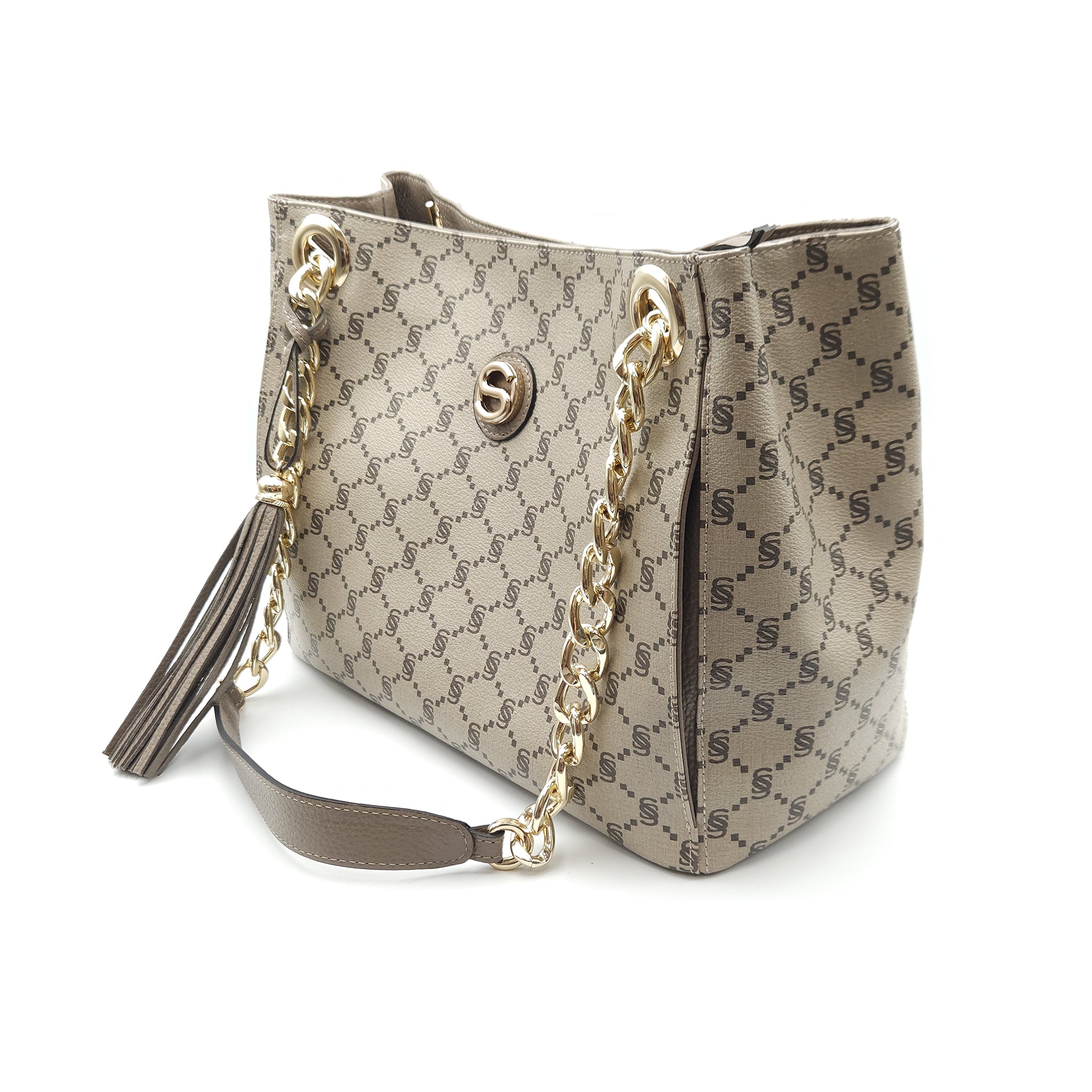 Monogram Shopper with Gold Chain – 2033