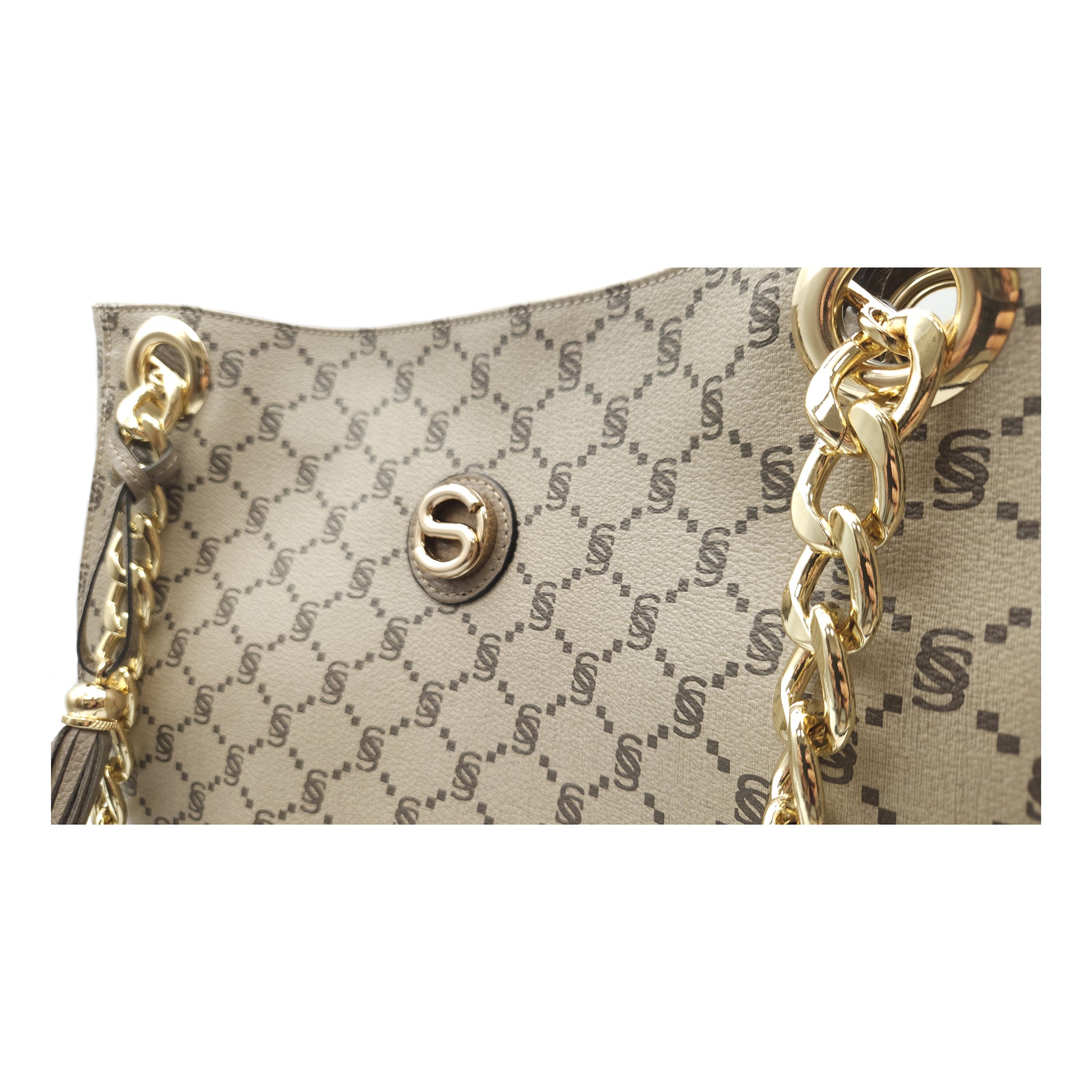 Monogram Shopper with Gold Chain – 2033