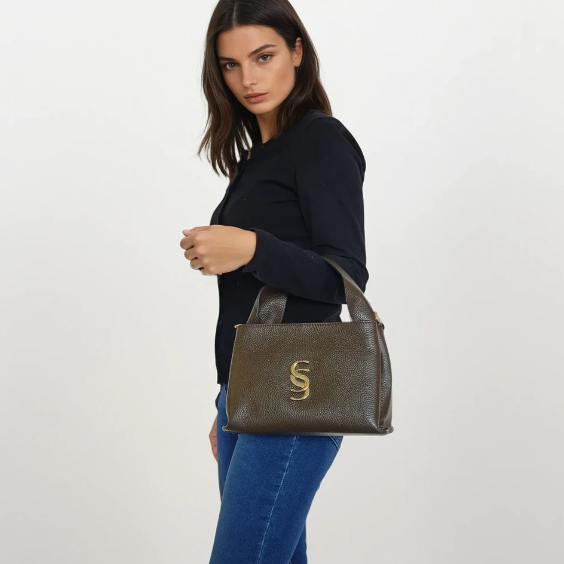 【新品未使用】SISANDI SANTIAGO midnight black１ I Santi” Mini Top-Handle Tote Bag – 2026 – iSantiBags