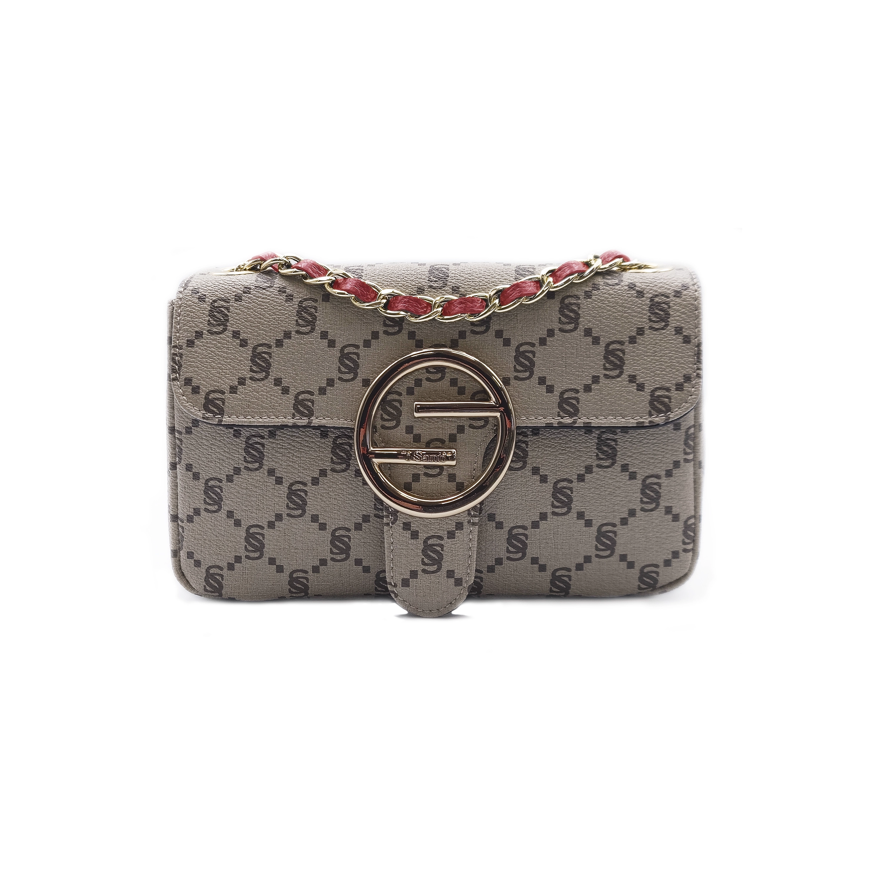 Sac à épaule monogramme avec chaîne et fermoir iconique – I Santi 2037