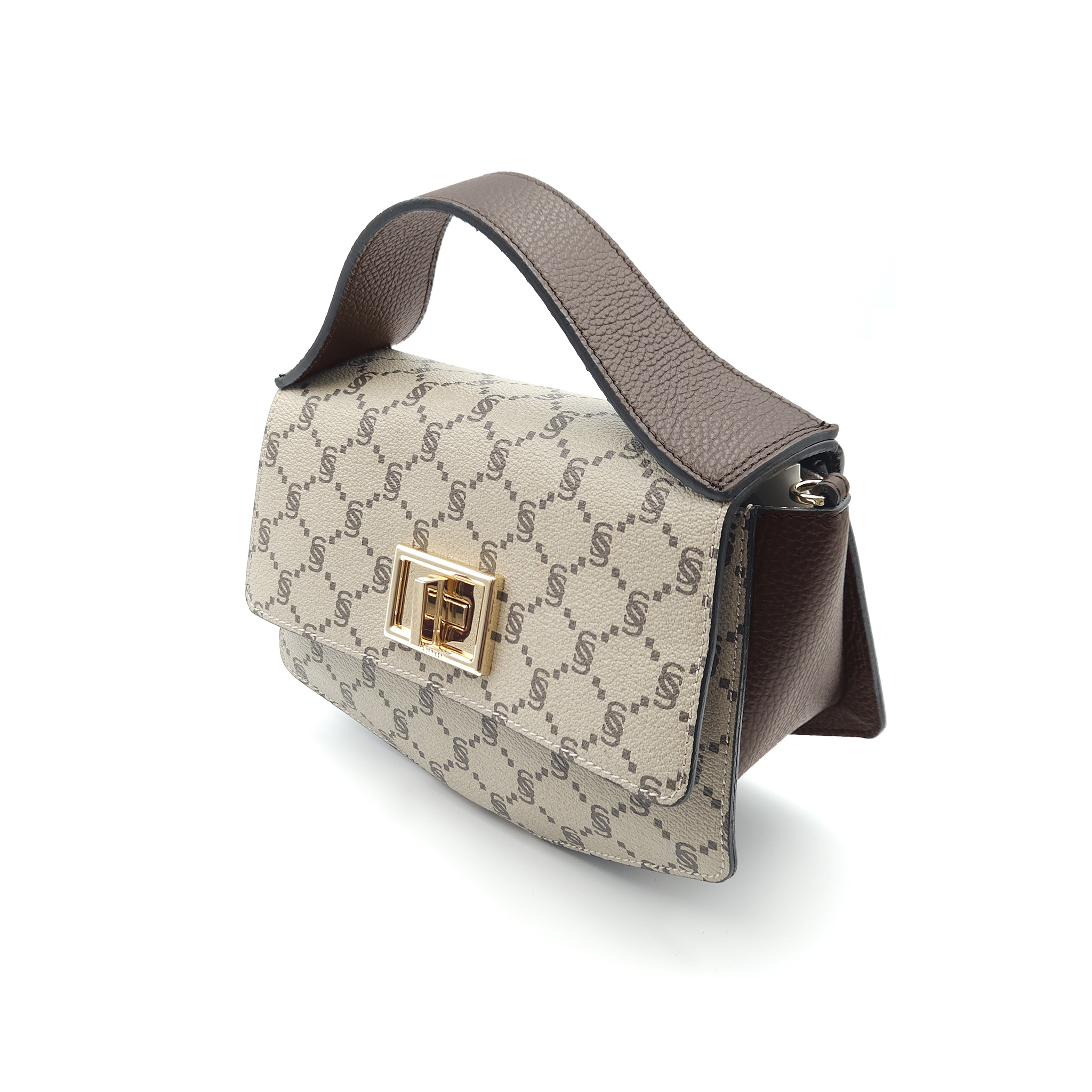 “I Santi” Top-Handle Bag with Turn-Lock Closure – 2054