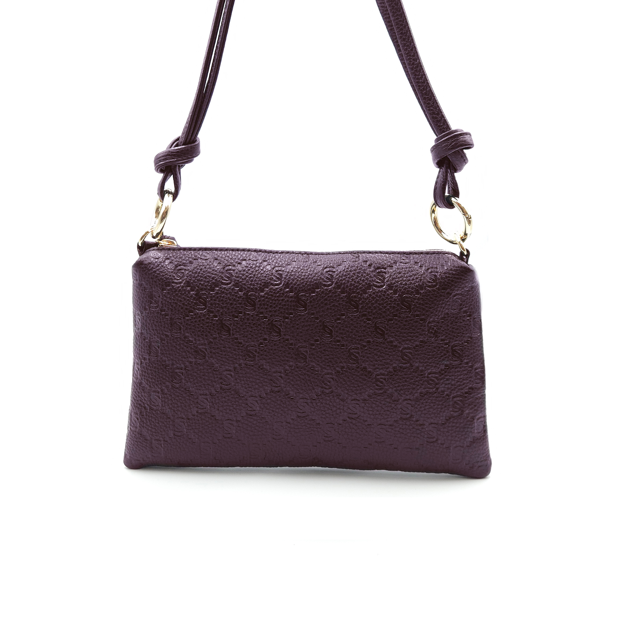 Mini Genuine Leather Pouch with Engraved “I Santi” Monogram – 2060