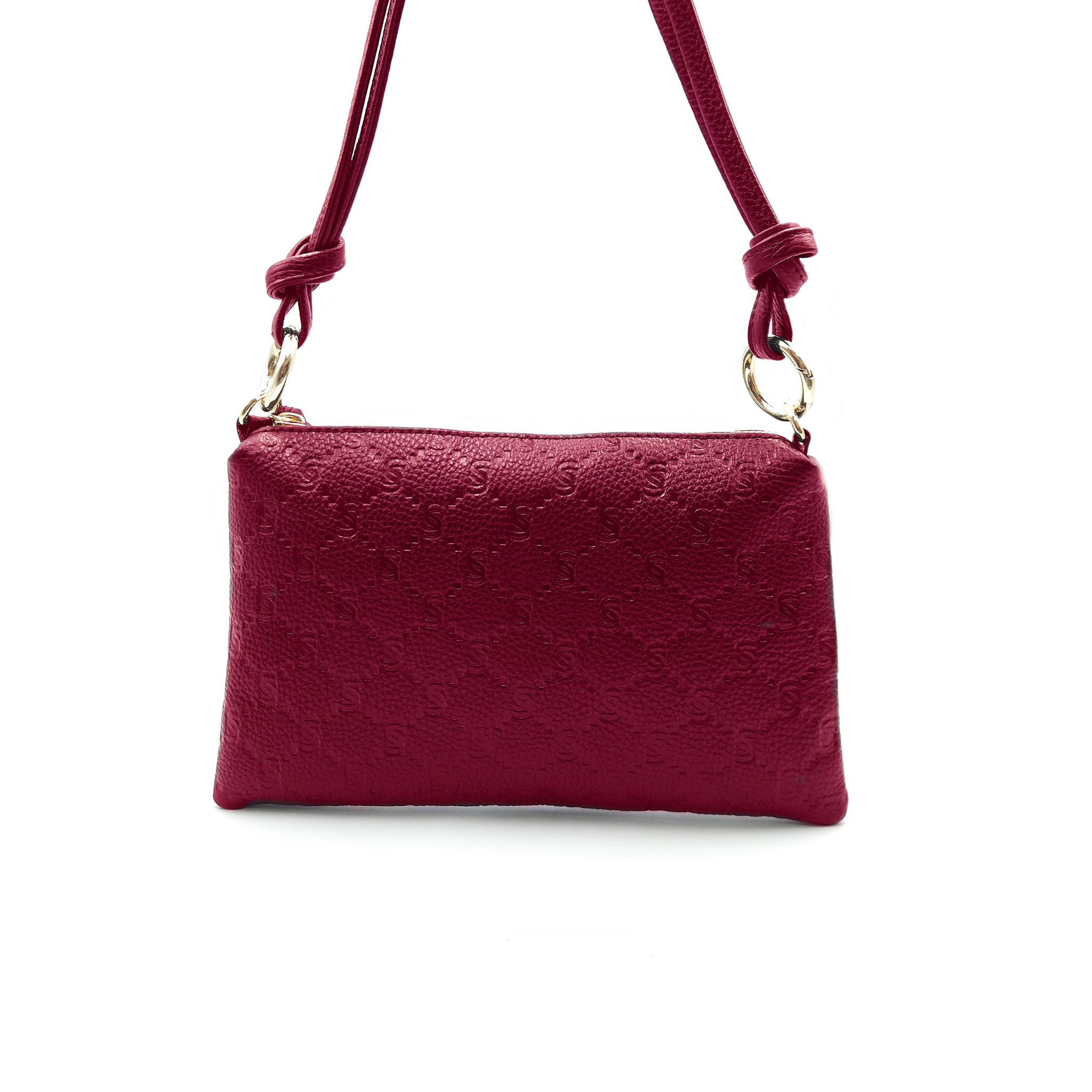 Mini Genuine Leather Pouch with Engraved “I Santi” Monogram – 2060