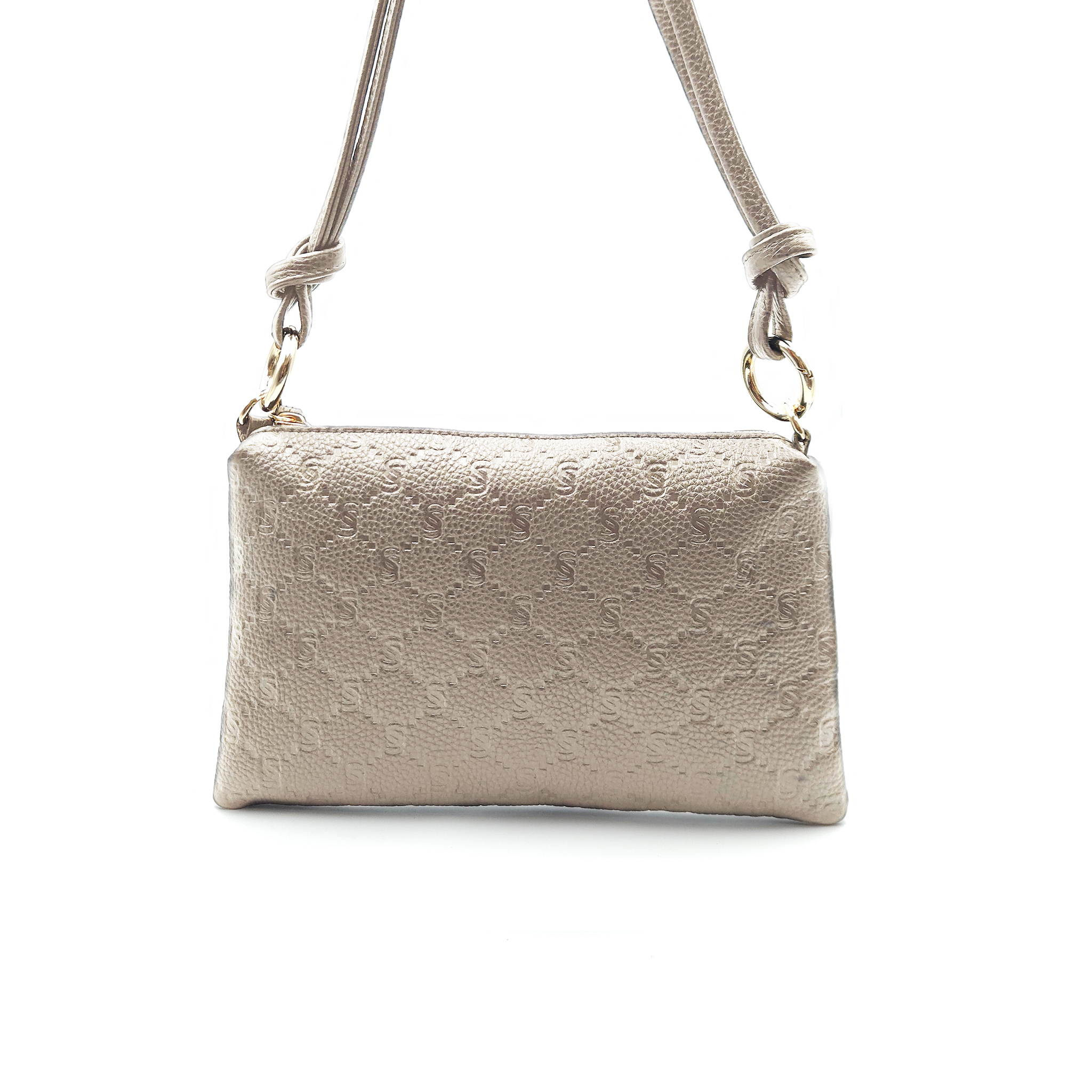 Mini Genuine Leather Pouch with Engraved “I Santi” Monogram – 2060