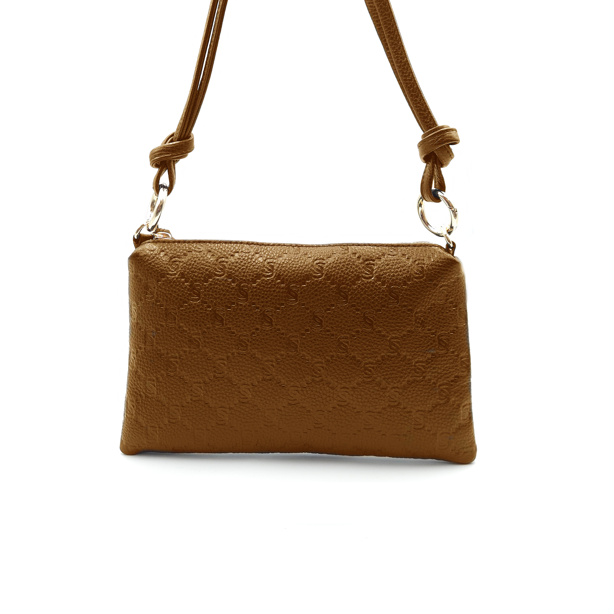 Mini Genuine Leather Pouch with Engraved “I Santi” Monogram – 2060