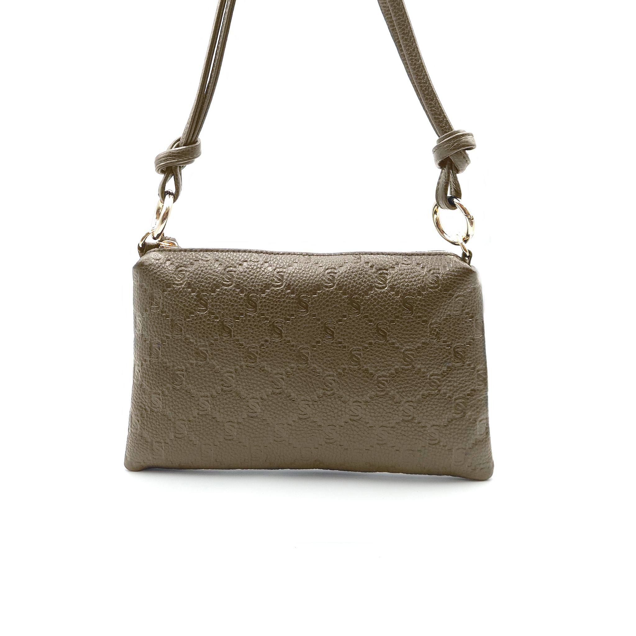 Mini Genuine Leather Pouch with Engraved “I Santi” Monogram – 2060