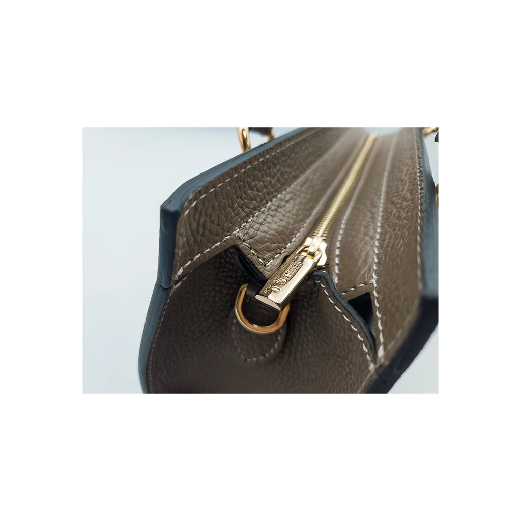 Mini Handtasche mit Monogramm und Ledergriffen – 2066