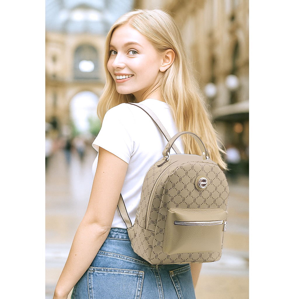 “I Santi” Monogram Backpack with Front Pocket – 2063
